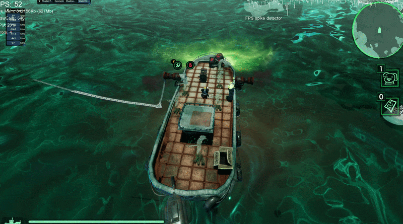 Particle systems (explosions from canons and water leaks on boat)